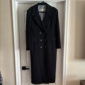 Women's Black Double-Breasted Coat